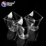 Food grade plastic clear dessert beverage square cup with good factory price