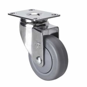 China Edl Chrome 3&quot; 70kg Plate Swivel TPE Caster 3713-57 with 70kg Load Capacity factory