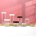Plastic Frosted Cosmetic Cream Jar 10g 15g 1oz 2 4oz 8oz With Pink Lids