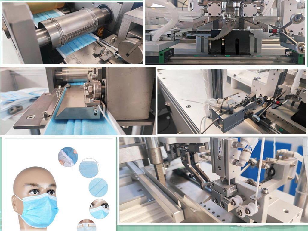3ply Facial Mask Making Machine , 75pcs/Min Mask Maker Machine