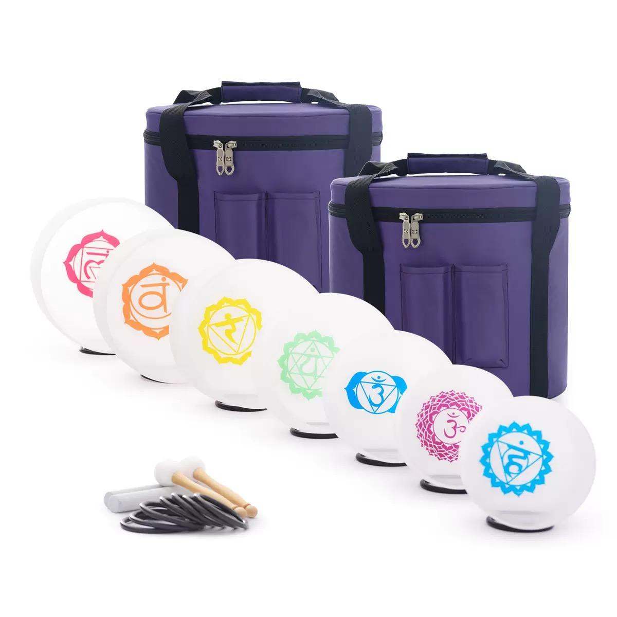 High Transmittance Crystal Singing Bowl Set with Chakra Healing and Digital Musical Scale for Meditation