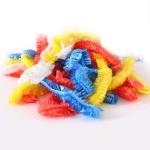 Colorful Disposable Plastic Shower Cap Hand Made with Logo Printing Hotel Use