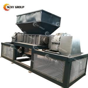China 15kW Power Double Shaft Mini Plastic Drum Shredder Machine for Plastic Recycling Plant factory