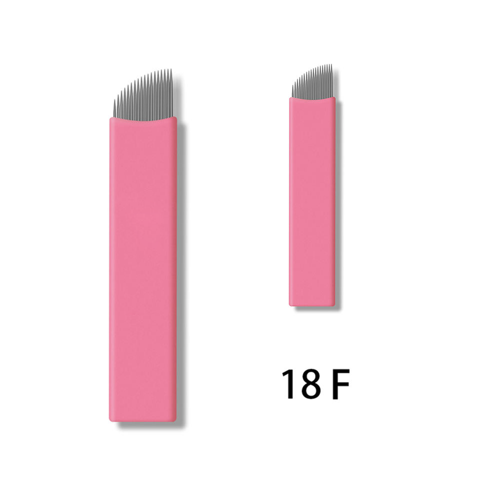Pink Nano 0.20mm Thickness Medical Grade Stainless Steel Microblading Needle for Eyebrow Tattoo