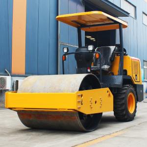 China 5000mm Minimum Turning Radius Vibratory Roller Steel Wheel Double Drum Vibration Roller factory