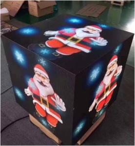 China 3d Led Cube Display HD 640x640mm Advertising Custom Shape Led Screen factory