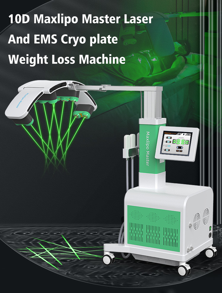 10D Maxlipo Master Laser Weight Loss Machine , EMS Cryo Weight Loss Machine 1100W