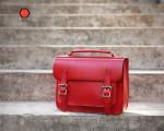 Red Large Handbags Handmade Vintage Leather Briefcase