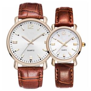 China Rohs Leather Couple Watch For Lovers Quartz Movement Bamboo Stripe Strap factory