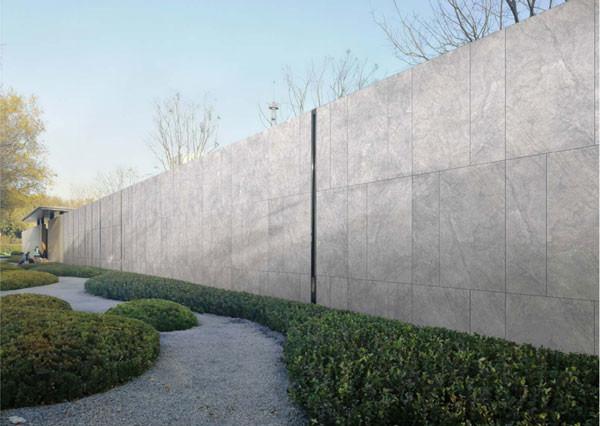 Non-Slip Mural Light Gray Slightly Pitted Surface 120x60cm Matt Outdoor Curtain