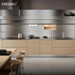 New Smart Kitchen Stainless Cabinet Wood Grain High Gloss Kitchen Cabinets