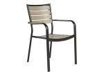 Patio Restaurant Aluminum And Poly Wood Outdoor Black Dining Chairs With Arm