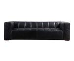 Black Vintage Retro Leather Couch Sofa For Living Room