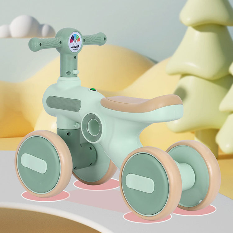 Non-Pedal 4 Silent Wheels Riding Toys White Balance Bike for Kids Ideal Birthday Gift