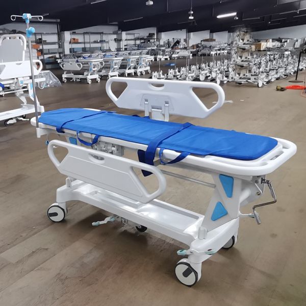 China Adjustable Height Patient Transfer Trolley Manual Emergency Stretcher factory