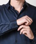 Cotton Mens Long Sleeve Office Shirts , Mens Formal Dress Shirts Solid Color