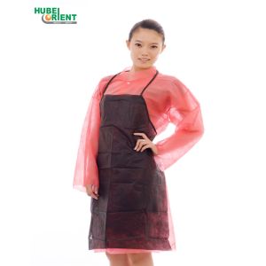 China Lightweight Oil Proof Disposable Nonwoven Apron Without Sleeves on sale