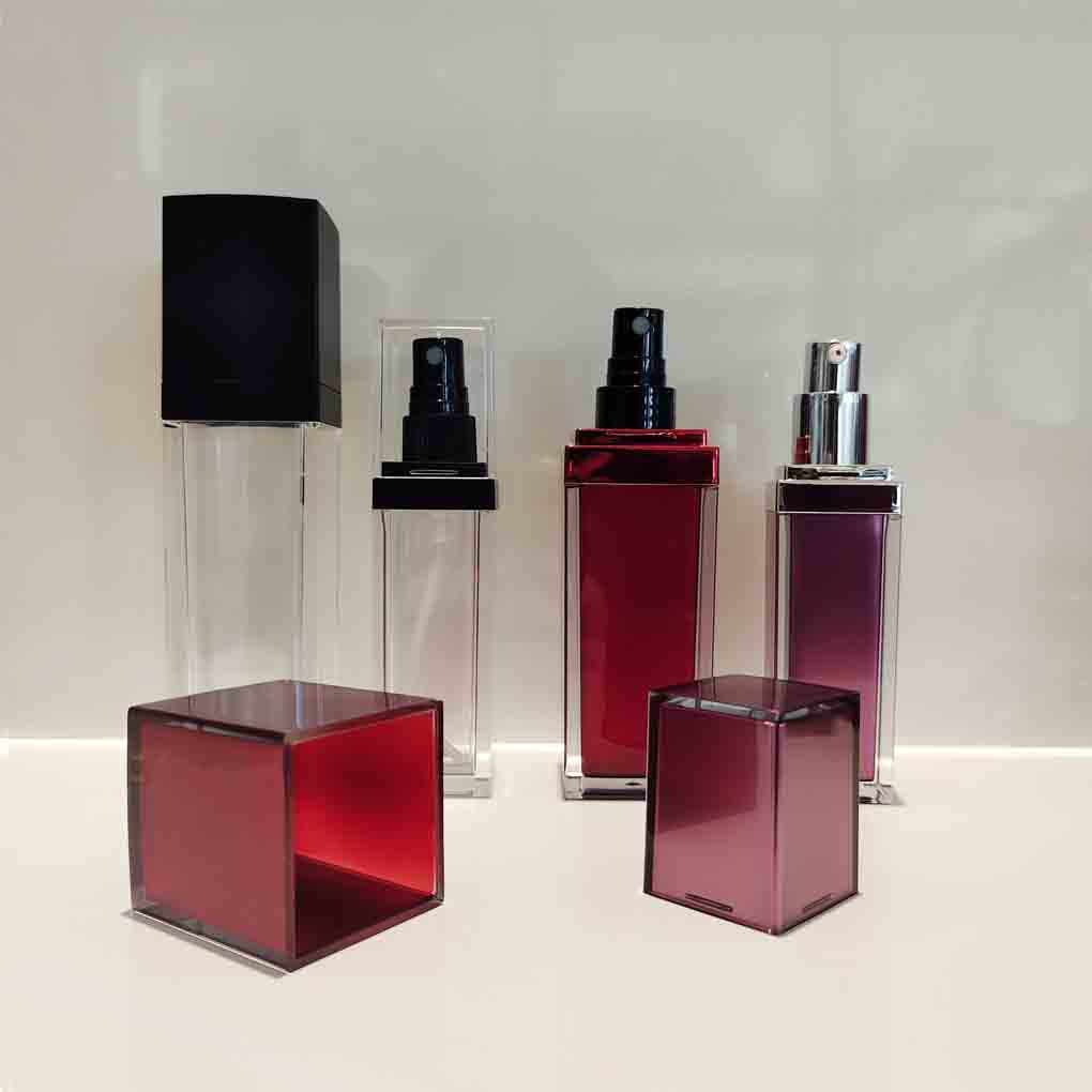 30ml 60ml 100ml Square Acrylic Bottles Cosmetic Empty Cosmetic Bottle Packaging