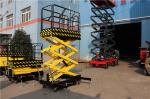 Yellow Mobile Scissor Lift Table Battery Operated Scissor Lift Lifting Max