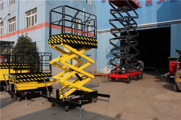 Yellow Mobile Scissor Lift Table Battery Operated Scissor Lift Lifting Max