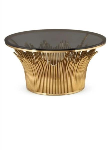 Home Furniture Round Center Rose Gold Marble Coffee Tables Luxury For Living