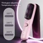 Portable Cordless Hair Straightening Brush 35W Fast Heating Type-C With Negative