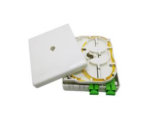 China 2 Ports SC LC Fiber Optic Termination Box White ABS Indoor Wall Mounted With Cassette factory