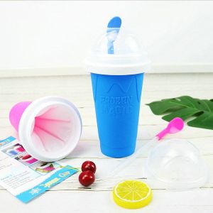 350ml Silicone Slushy Maker Cup With Lid And Straw