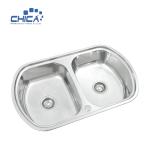 kitchen sink material double bowl pressed SUS201 304 stainless steel size
