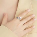 0.08oz 21.1mm Sterling Silver Angel Ring Nicke Free Open Silver Ring SGS