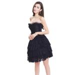 Women'S Lacing Corset Top Satin Floral Boned Overbust Body Shaper Bustier Dress