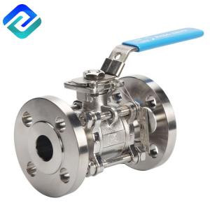 China Sanitary Manual 3PC Casting Ball Valve Flanged Connection factory