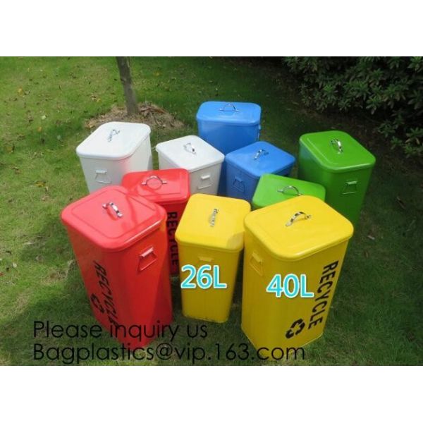 Garbage Waste Bin Big Capacity Stainless Steel Trash Can Powder Coating Steel