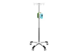China 5 Leg Infusion Syringe Pump Stand 4 Hooks Aluminum Alloy Base factory
