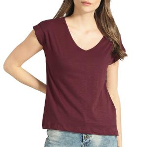 China Manufacturer In China custom logo Solid V Neck Pure Cotton T Shirts Custom Printing factory