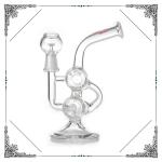 Oil Dab Rigs Recycler Bongs Mini Double Barrels Glass Smoking Water Pipes