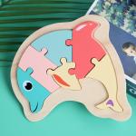 Macaron 3D Wooden Block Puzzle Toys Wooden Animal Blocks