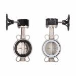 Gearbox Switch Box Double Acting Actuator Soft Seat Wafer Butterfly Valve DN50