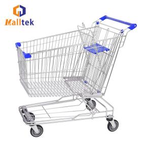 China 180L Stable Asian Supermarket Shopping Trolley With Heavy Duty factory