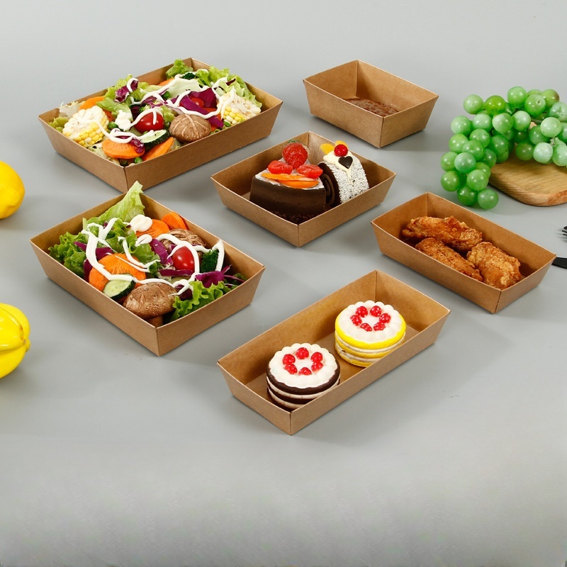 Customized Printing Biodegradable Matt Lamination Paper Salad Bowl Box With Lid