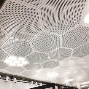 China Perforated Hexagon Acoustic Ceiling Tiles Aluminum Pre Painted factory