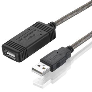 China Active Repeater Foil Braided Built In 48P IC USB 2.0 Extension Cable factory