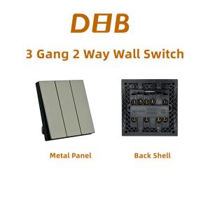 China UK Standard Electrical Wall Switch Metal Panel 2 / 3 / 4 Conjoined Style factory