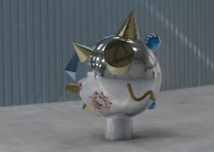 China Mirror Polished 316 Stainless Steel Art Sculptures 100cm High factory