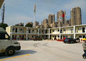 China Two Stories Living Container House , Yellow Cargo Container Office With Internal Stairs factory