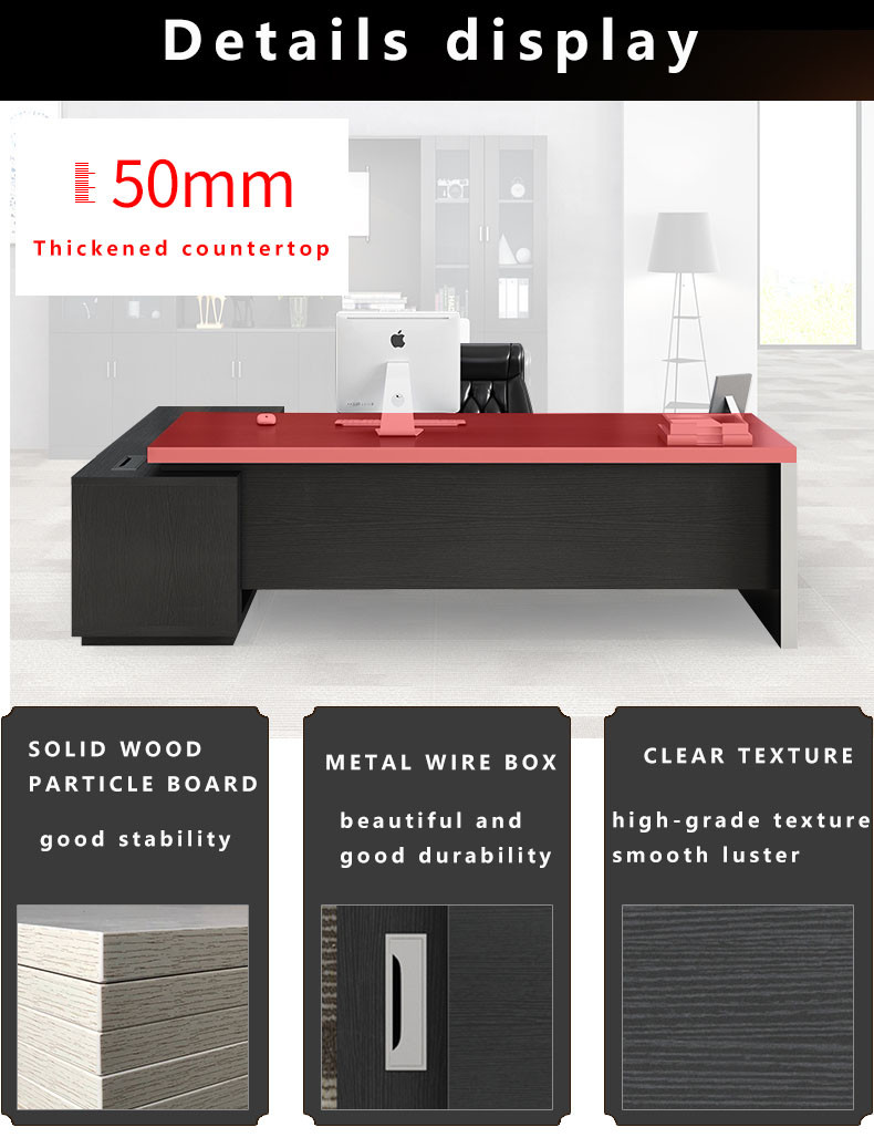 Black Commercial Office Furniture , Office Desk Furniture Multi Functional Modular
