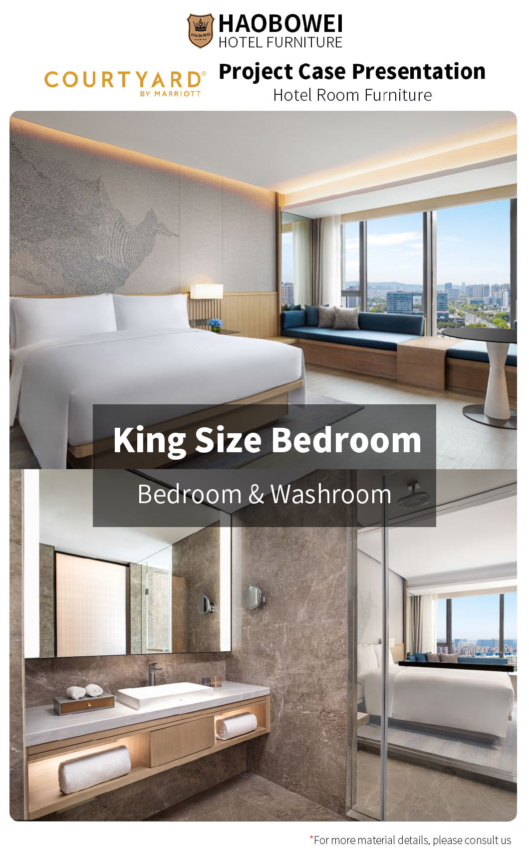 Furniture Foshan Modern Luxury Hotel Standard King Size Bedroom Set Four Star