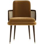 Mid Century Modern Rattan Wood Dining Chair Brown Color 42*56*75