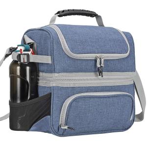 China 2 Compartment Lunch Bag Tote Large Insulated Cooler Thermal Lunch Box Tote factory