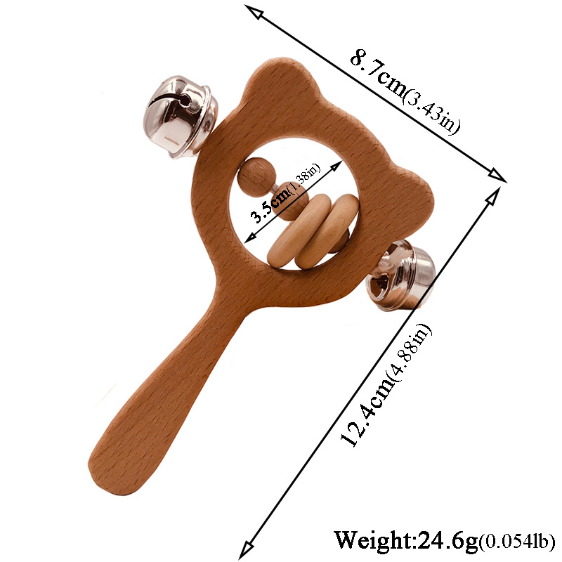 Musical Wooden Rattle Montessori For Baby Crib Toys Baby Educational